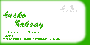 aniko maksay business card